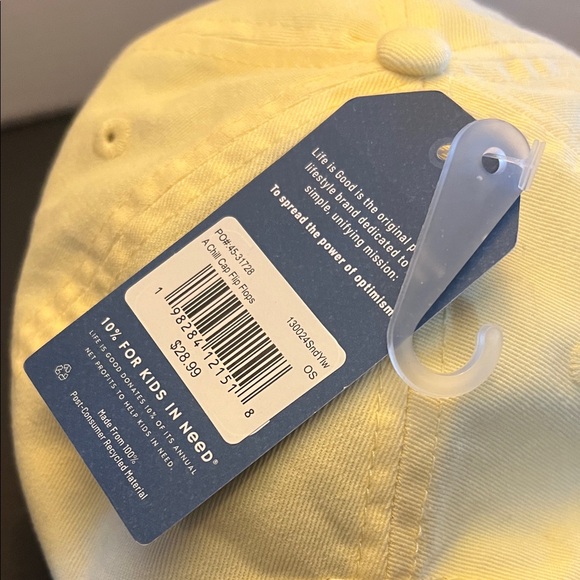 Life is Good, Yellow baseball Cap with Flip-Flop Embroidery - Picture 4 of 4